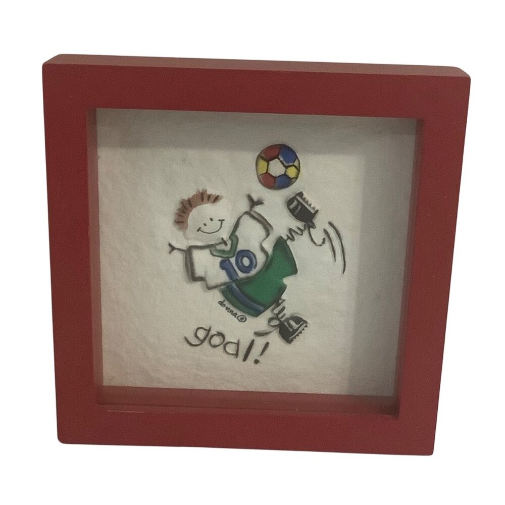 Vtg Soccer Boy Player Kick‎ GOAL! Wall Art Decor Donna Klotzle Spirit Mountain